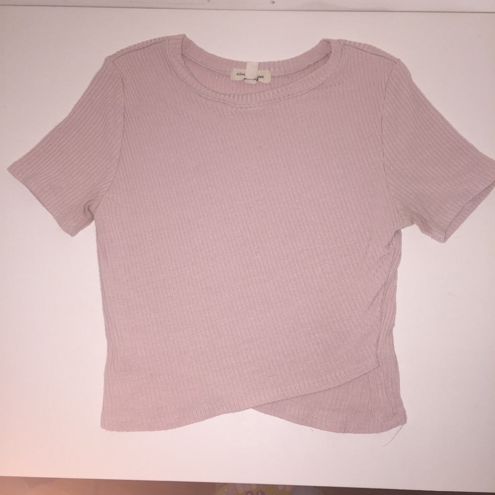 Silence + Noise Ribbed Crop Tee, S